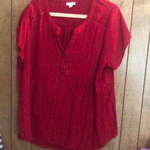 Red Top Linen like material
